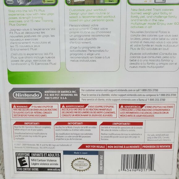 Wii Fit Plus 2009 Fitness Activities Nintendo Wii Brand New Sealed - Picture 6 of 10